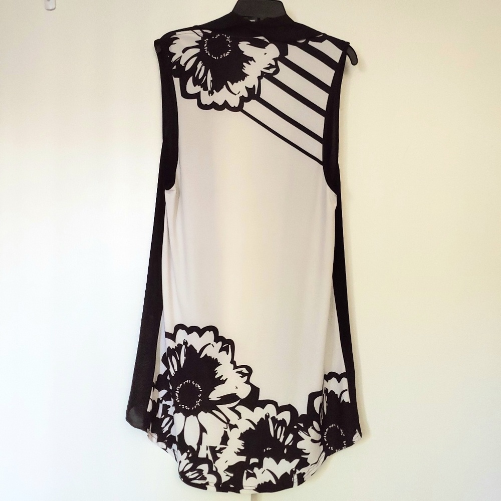 Joseph Ribkoff Black and White scarf vest